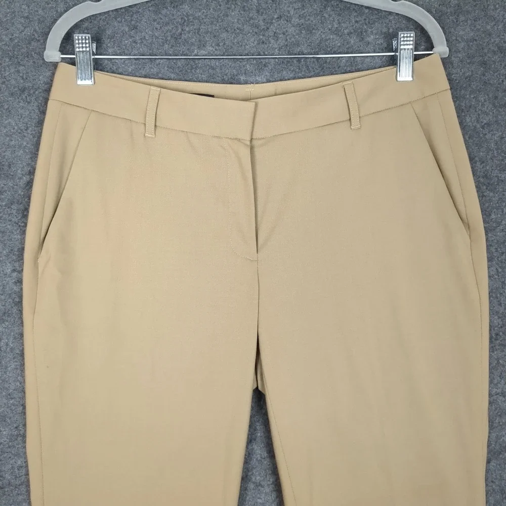 Brooks Brothers Lucia Fit Pants Womens 6 Tan Wool Stretch Straight Leg Italy Fab